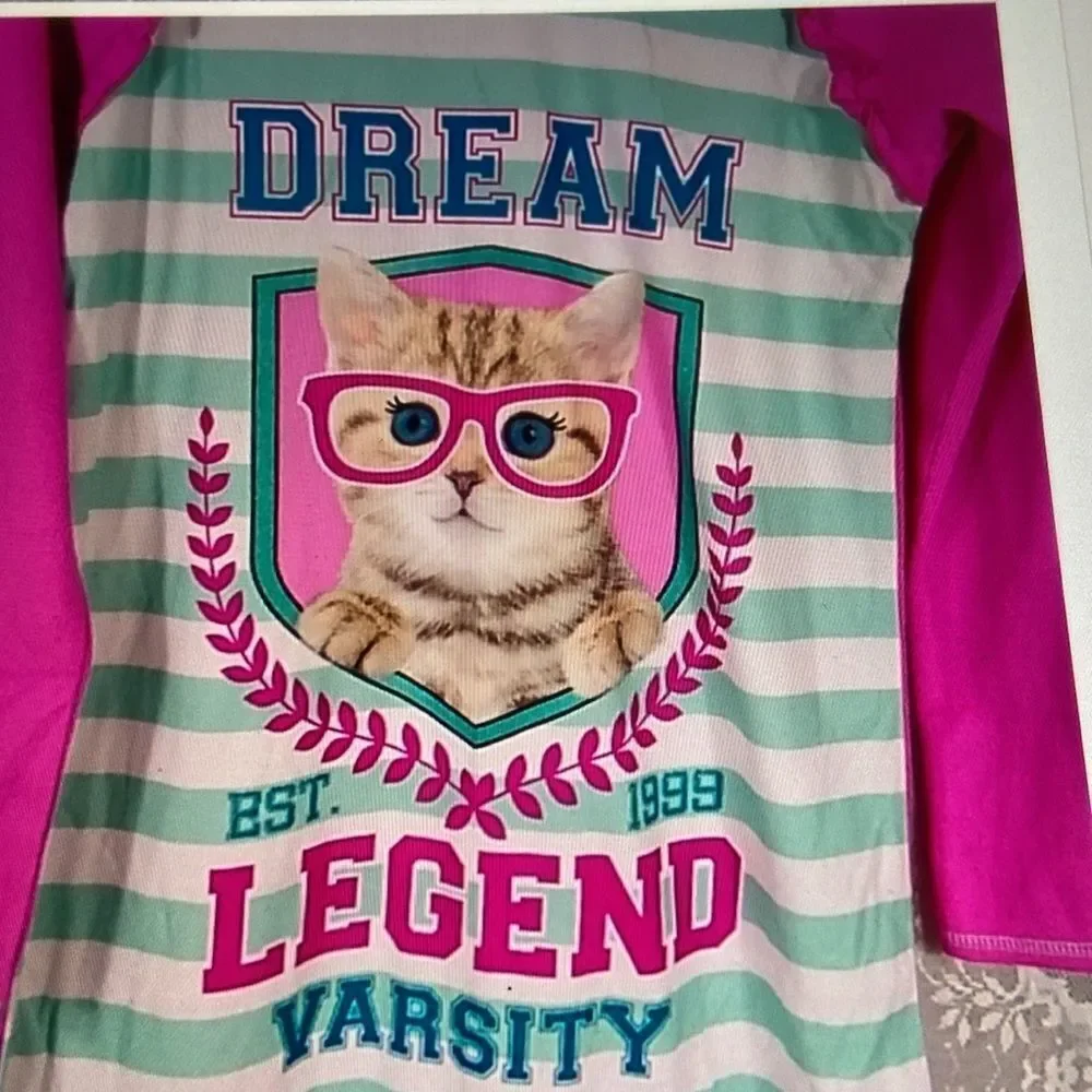 10/$50 Komar Kids Dream Legebd Varsity Home Sleeperwear Dress Size XL (14-16)